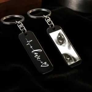 Home custom metal eye keychain